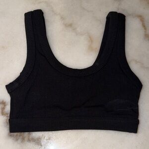 Alo Yoga Black Ribbed Lounge Bralette - Women Intimates